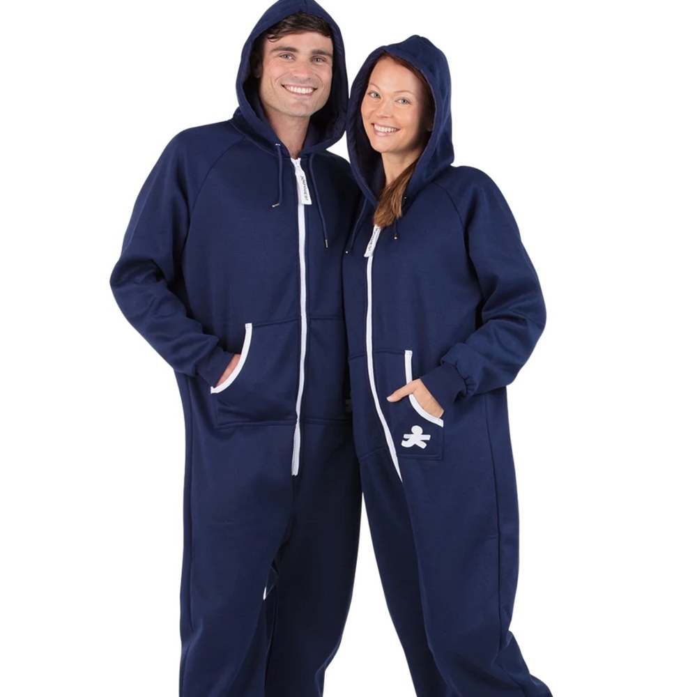 Joggies Navy Blue Adult Footless Hoodie Onesie NWT